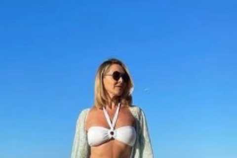 Tess Daly, 53, looks incredible in a bikini on holiday before Strictly Come Dancing launch next..