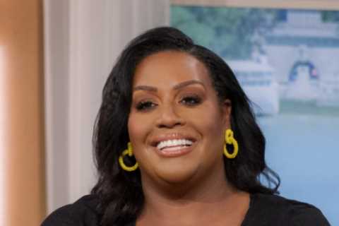 Alison Hammond shows off slim legs as she splashes around in the pool on break from This Morning