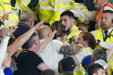 Fans clash and seats thrown inside Carrow Road during Norwich win over Millwall with police forced..