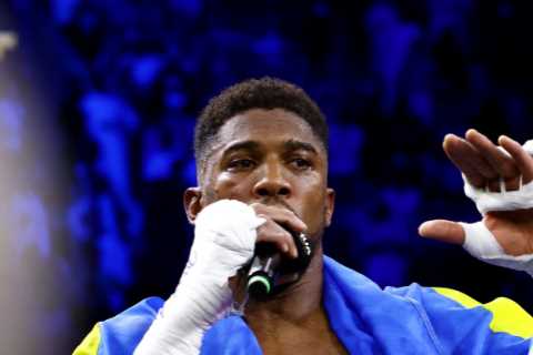 Sky Sports forced to apologise after Anthony Joshua drops FIVE F-bombs in emotional speech after..