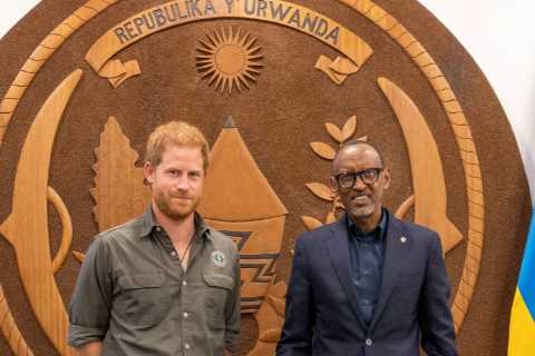 Prince Harry clocks up more air miles on unannounced Africa tour as he meets with Rwanda’s President