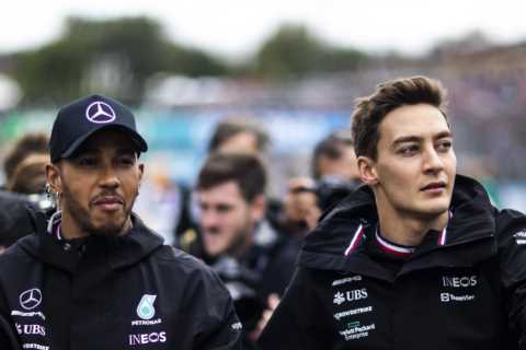 ‘He’s taking it easy’ – Lewis Hamilton slated for ‘not dusting off his right foot’ after struggling ..