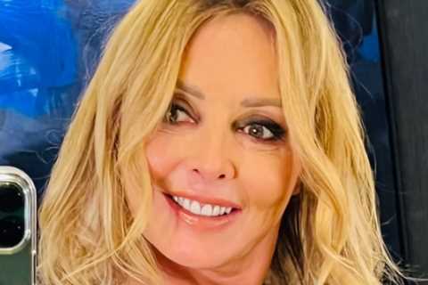 Carol Vorderman posts series of eye-popping pictures as she poses in tight black top