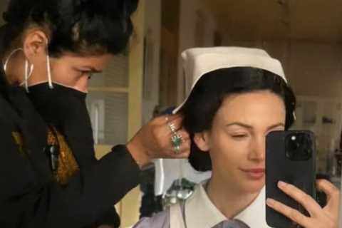Michelle Keegan is unrecognisable as she transforms into a 1950s nurse for Australian drama