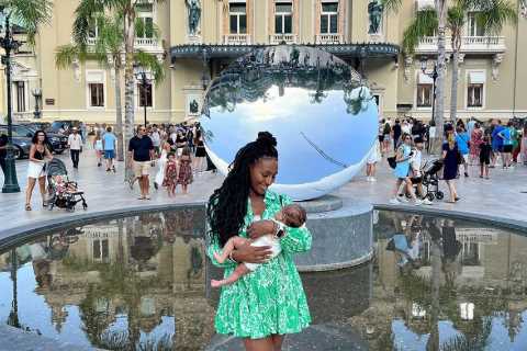 Alexandra Burke shares first photo of her baby as she cradles tot on birthday trip to Monaco