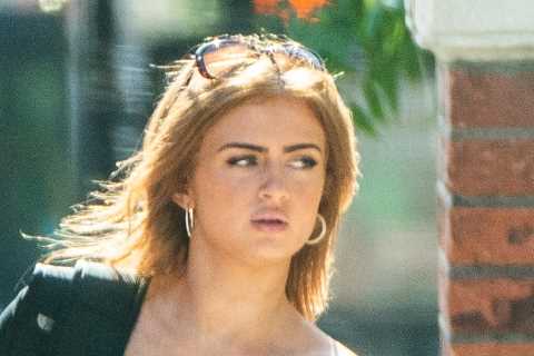 Maisie Smith shows off her toned legs and tummy as she arrives at rehearsals after holiday with Max ..