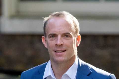 Fury as Deputy PM Dominic Raab pictured playing laser quest while Boris Johnson was away in Ukraine
