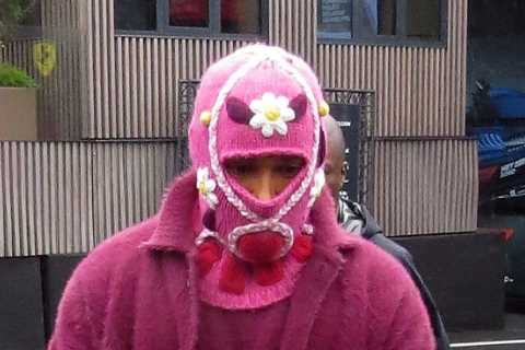 Lewis Hamilton turns heads after turning up to Belgium Grand Prix wearing knitted ‘tea cosy’ pink..