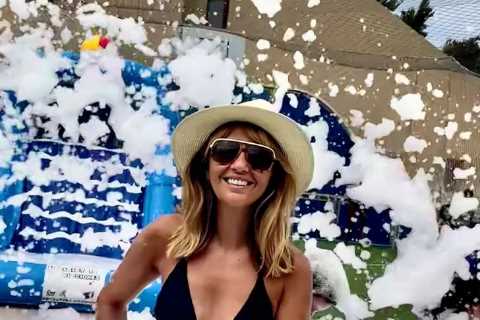 Coronation Street’s Samia Longchambon looks worlds away from her character in black bikini at foam..