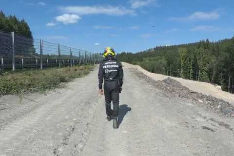 Footage of Lewis Hamilton walking away after huge Belgium GP crash becomes instant meme with fans..