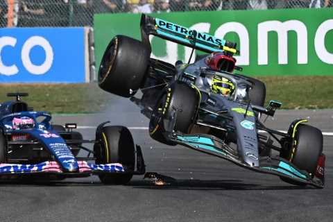 Watch unseen footage of angry Fernando Alonso wag finger at Lewis Hamilton while driving past him..