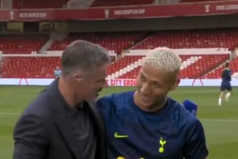 Watch feuding Jamie Carragher and Richarlison embrace despite Liverpool icon calling him out just..
