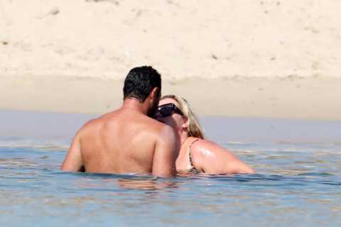 Gemma Collins looks more loved up than ever with fiancé Rami as they kiss in the sea in Greece