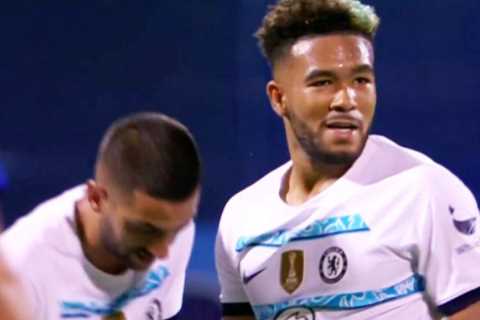 James visibly annoyed as Ziyech pulls rank on Chelsea star and takes awful last-minute free-kick..