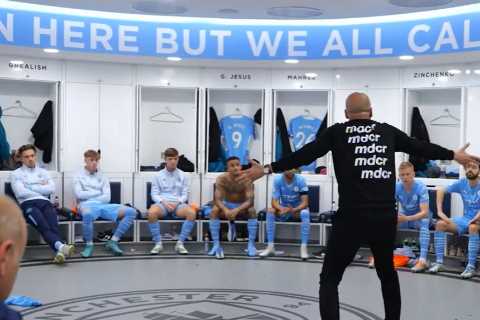 Watch Pep Guardiola’s inspirational half-time team-talk against Aston Villa on final day of the..