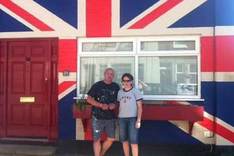 We painted our house with Union Jack for the Jubilee and now we’ve painted it black for the Queen – ..