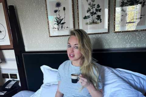 Jorgie Porter continues to show off her bump as she gears up to becoming a mum