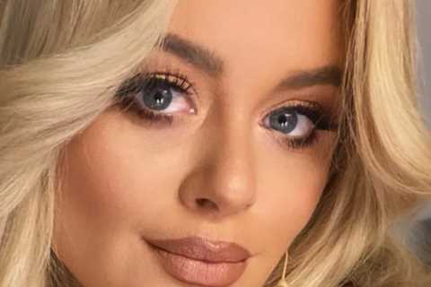 Emily Atack stuns in low-cut red dress as she glams up for filming after boozy break