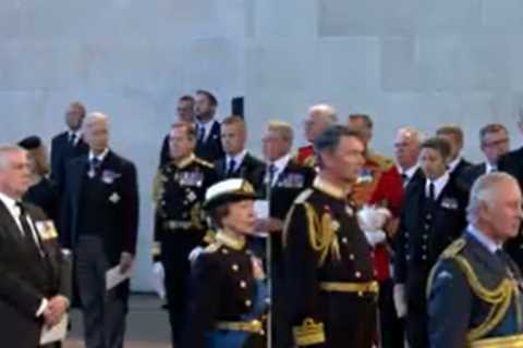 Prince Andrew stands alone at Queen’s service despite joining royal procession to Westminster