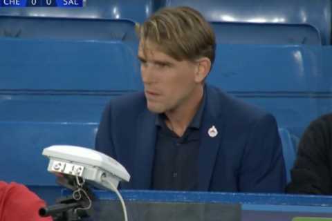 Red Bull Salzburg chief Christophe Freund watches clash against Chelsea as he is linked with Blues..