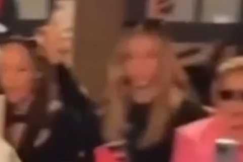 Watch the moment Love Island’s Davide SNUBS Kourtney Kardashian and Travis Barker at NY Fashion Week