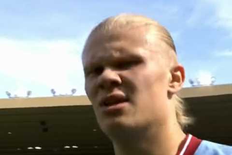 Watch Erling Haaland angrily shove camera aside after netting eleventh Premier League goal for Man..