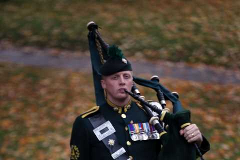 Lone piper will play as the Queen’s coffin is lowered into vault at Windsor, a detail approved by..