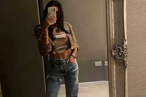 Gemma Owen shows off her incredible abs in cropped jacket as she reunites with Luca Bish in..