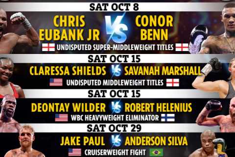 Boxing schedule 2022: Results, upcoming fights including Eubank Jr vs Benn, Jake Paul &amp; Floyd..