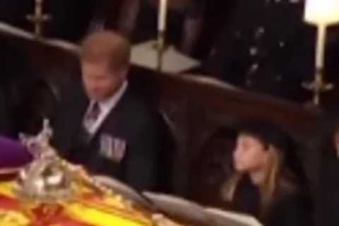 Touching moment Prince Harry reassures niece Princess Charlotte at Queen’s funeral