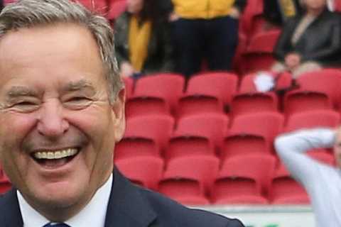 Jeff Stelling – who owned racehorse Unbelievable Jeff with Chris Kamara – celebrates latest win as..