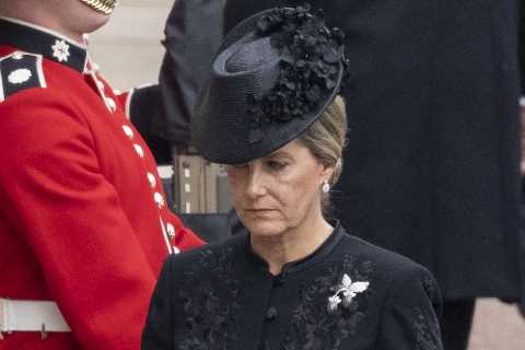 Sophie Wessex paid tribute to the Queen with heartbreaking subtle detail on her bespoke dress at..