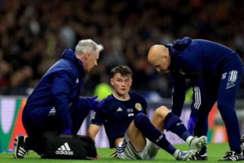 Nathan Patterson suffers fresh injury setback as Everton and Scotland star is stretchered off..