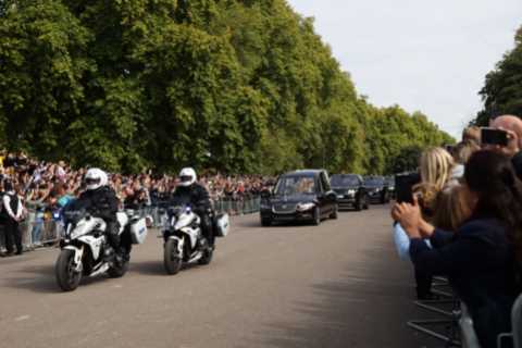 Royal fans complain about ‘disrespectful and inappropriate’ behaviour as the queen’s coffin passes..
