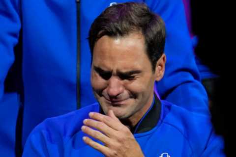 Watch moment Roger Federer breaks down in tears in emotional Laver Cup interview after final ever..