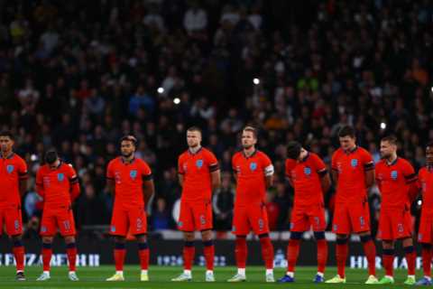 England fans sing God Save The King for the first time at Wembley as Kane and Co remember the Queen ..