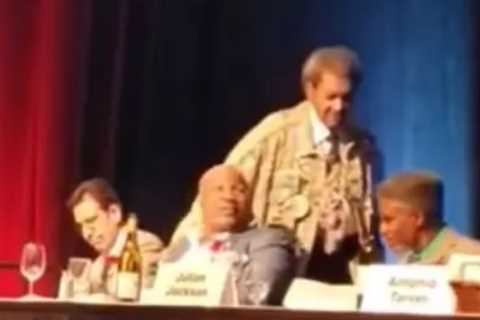 Watch moment Mike Tyson snapped at Don King after seeing him for first time since suing him for..