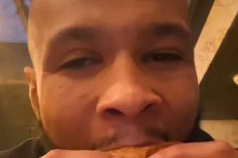 ‘Foodporn’ – Eubank Jr wolfs down burger dripping in fat just nine days before he has to weigh..