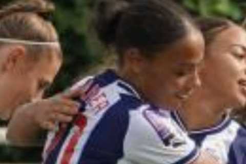 West Bromwich Albion Women change colour of home shorts from white to navy to aid players during..