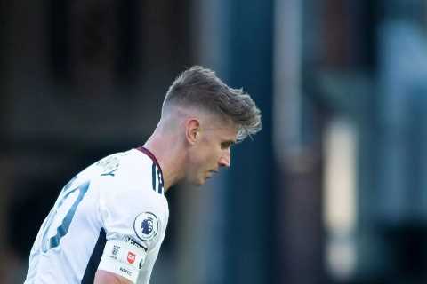 Watch Tom Cairney bizarrely pull down his shorts in frustration after ballooning shot over the bar..