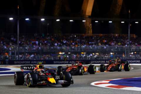 Perez wins Singapore Grand Prix with Hamilton hitting barrier and Verstappen having to wait for..