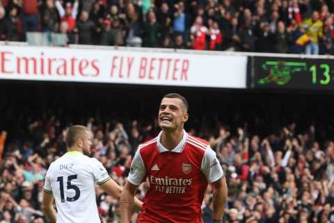 Arsenal star Granit Xhaka APOLOGISED to team-mates at half-time of North London derby against..