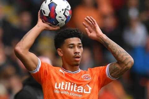 Blackpool defender Jordan Gabriel suffers ‘unfortunate’ freak injury while sitting on a stool