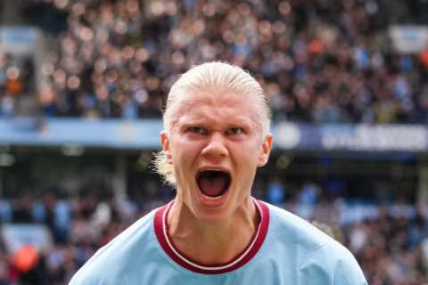 Erling Haaland could break Shearer and Cole’s Premier League scoring record before HALF WAY point..