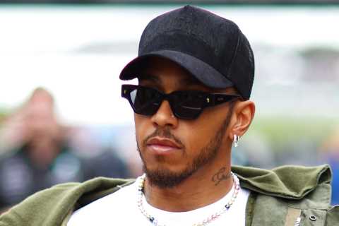 Lewis Hamilton wears T-shirt with his own name on it and flowery coat as F1 star prepares for..
