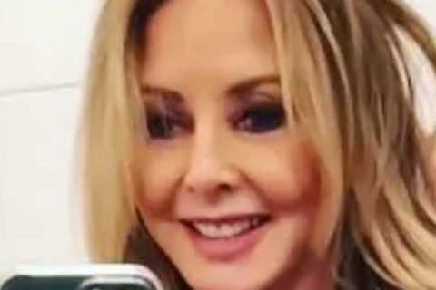 Carol Vorderman reveals tiny waist in skintight trousers and top as she teases new project