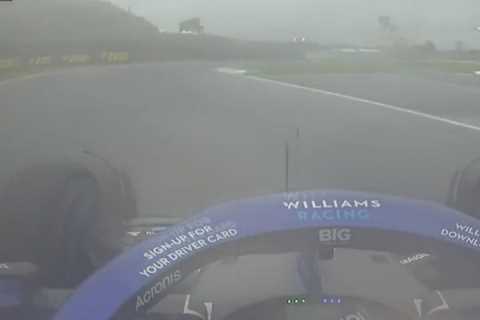 Hilarious moment F1 star Nicholas Latifi takes a WRONG TURN at rainy Japanese GP leaving his..