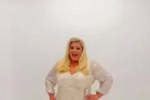 Gemma Collins looks slimmer than ever as she flashes tanned legs in gold mini dress