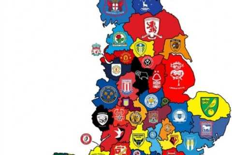 Graphic showing biggest club in every county across England causes outrage with Arsenal topping..