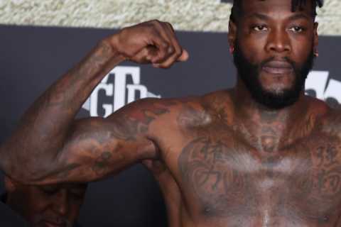 Deontay Wilder weighs in almost two STONE lighter for Helenius fight than he did for trilogy loss..